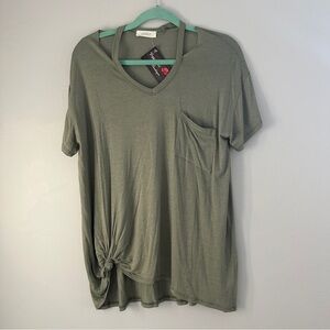 Size Large Boutique top! Army green. Cold shoulder. Great with leggings. New!